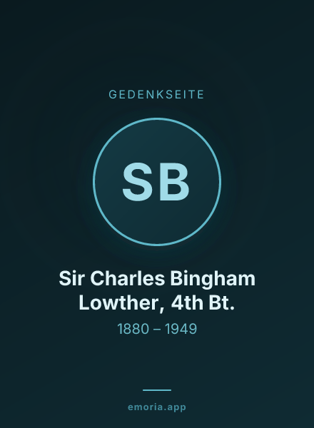 Gedenkportrait von Sir Charles Bingham Lowther, 4th Bt.