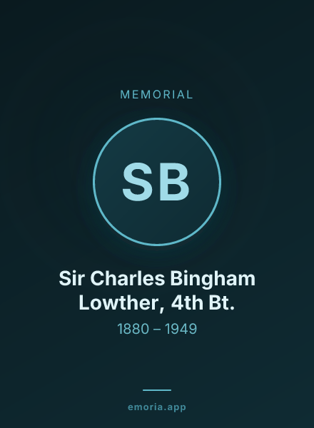 Memorial portrait of Sir Charles Bingham Lowther, 4th Bt.