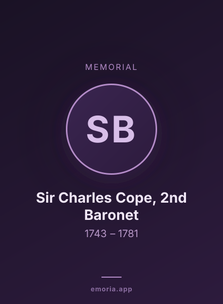 Memorial portrait of Sir Charles Cope, 2nd Baronet