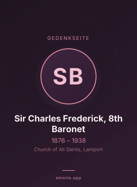 Gedenkportrait von Sir Charles Frederick, 8th Baronet
