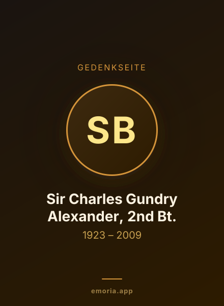 Gedenkportrait von Sir Charles Gundry Alexander, 2nd Bt.