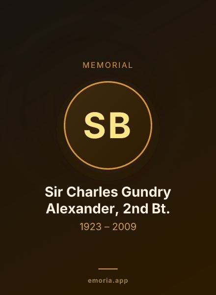 Memorial portrait of Sir Charles Gundry Alexander, 2nd Bt.