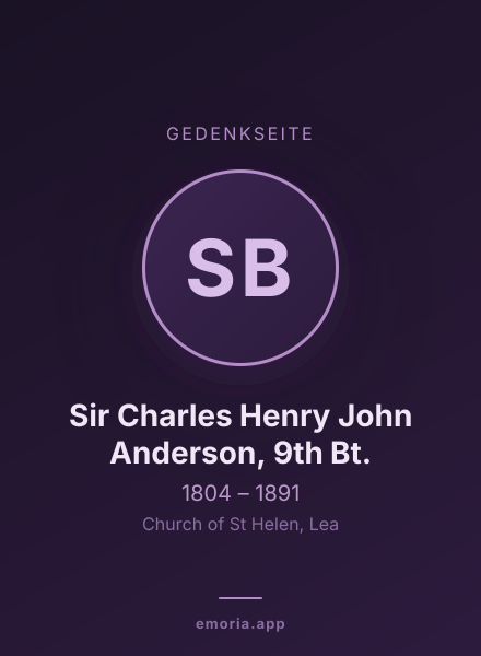 Gedenkportrait von Sir Charles Henry John Anderson, 9th Bt.