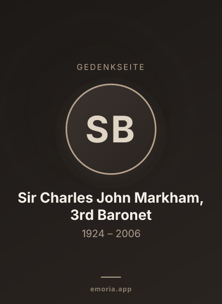 Gedenkportrait von Sir Charles John Markham, 3rd Baronet
