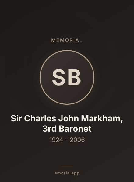 Memorial portrait of Sir Charles John Markham, 3rd Baronet