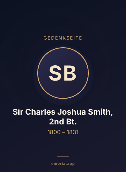 Gedenkportrait von Sir Charles Joshua Smith, 2nd Bt.