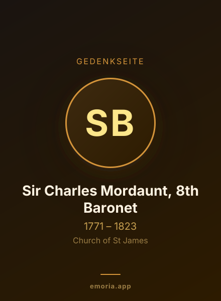 Gedenkportrait von Sir Charles Mordaunt, 8th Baronet