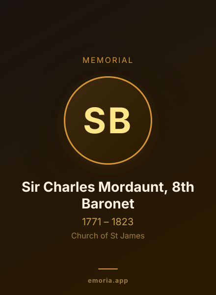 Memorial portrait of Sir Charles Mordaunt, 8th Baronet