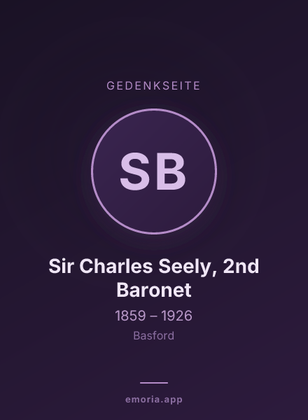 Gedenkportrait von Sir Charles Seely, 2nd Baronet