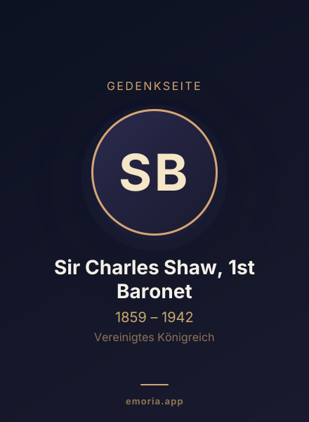 Gedenkportrait von Sir Charles Shaw, 1st Baronet
