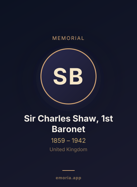 Memorial portrait of Sir Charles Shaw, 1st Baronet