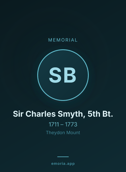 Memorial portrait of Sir Charles Smyth, 5th Bt.