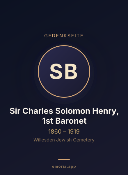 Gedenkportrait von Sir Charles Solomon Henry, 1st Baronet