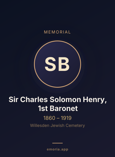 Memorial portrait of Sir Charles Solomon Henry, 1st Baronet