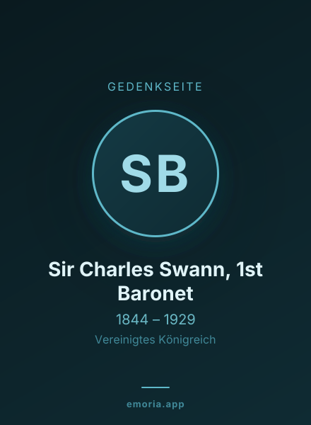 Gedenkportrait von Sir Charles Swann, 1st Baronet