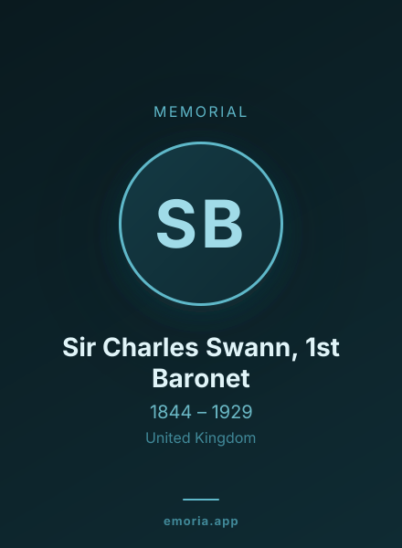 Memorial portrait of Sir Charles Swann, 1st Baronet