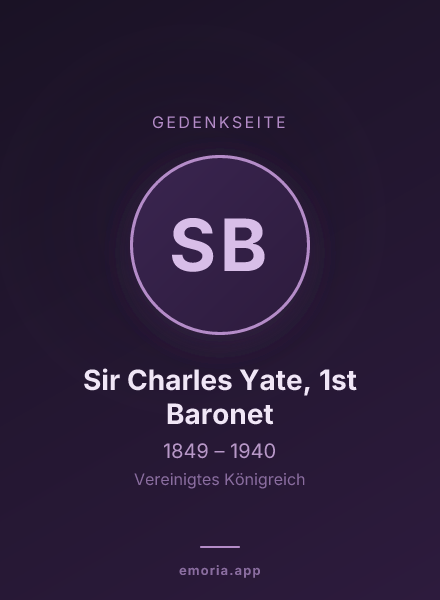 Gedenkportrait von Sir Charles Yate, 1st Baronet