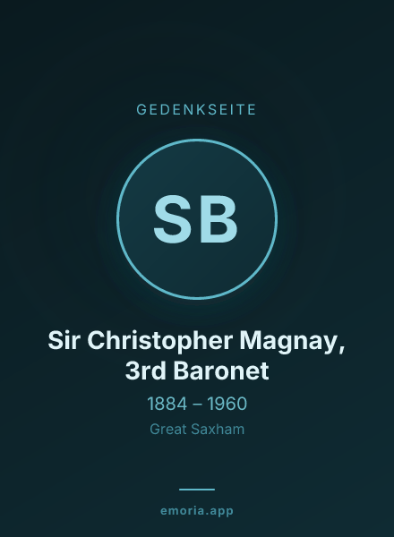 Gedenkportrait von Sir Christopher Magnay, 3rd Baronet