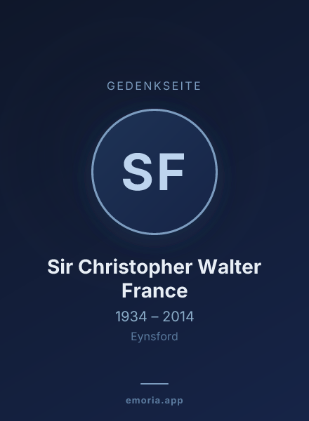 Gedenkportrait von Sir Christopher Walter France