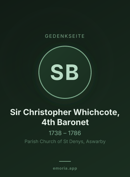 Gedenkportrait von Sir Christopher Whichcote, 4th Baronet