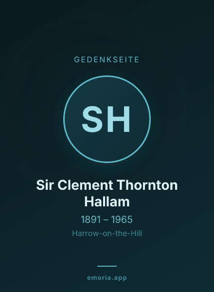 Gedenkportrait von Sir Clement Thornton Hallam