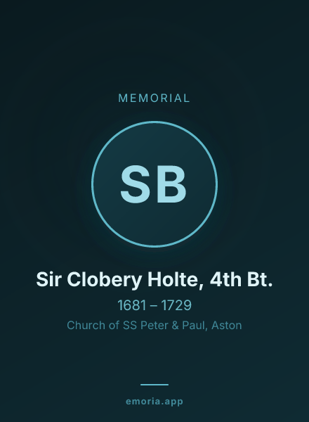 Memorial portrait of Sir Clobery Holte, 4th Bt.