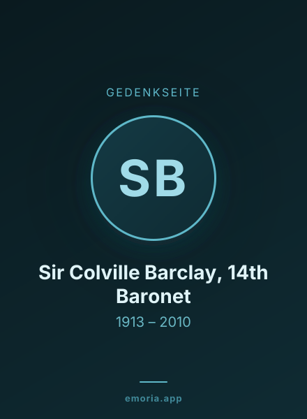 Gedenkportrait von Sir Colville Barclay, 14th Baronet