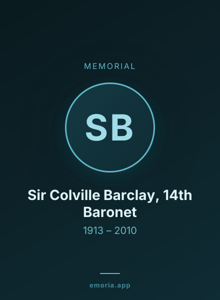 Memorial portrait of Sir Colville Barclay, 14th Baronet