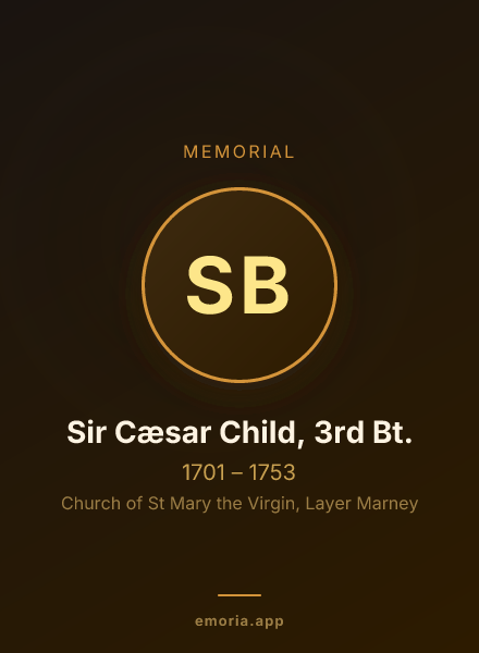 Memorial portrait of Sir Cæsar Child, 3rd Bt.