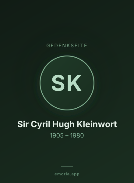 Gedenkportrait von Sir Cyril Hugh Kleinwort