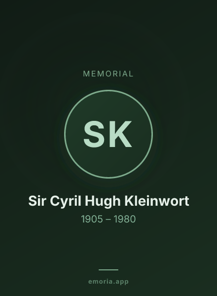 Memorial portrait of Sir Cyril Hugh Kleinwort