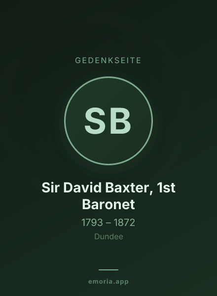 Gedenkportrait von Sir David Baxter, 1st Baronet