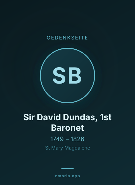 Gedenkportrait von Sir David Dundas, 1st Baronet