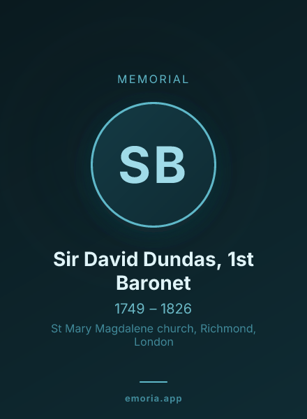 Memorial portrait of Sir David Dundas, 1st Baronet