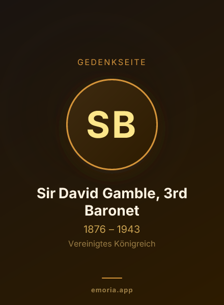 Gedenkportrait von Sir David Gamble, 3rd Baronet