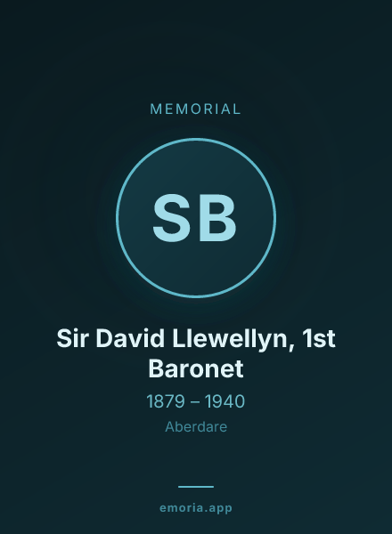 Memorial portrait of Sir David Llewellyn, 1st Baronet