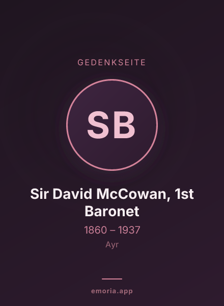 Gedenkportrait von Sir David McCowan, 1st Baronet