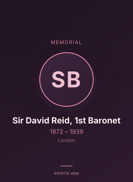 Memorial portrait of Sir David Reid, 1st Baronet
