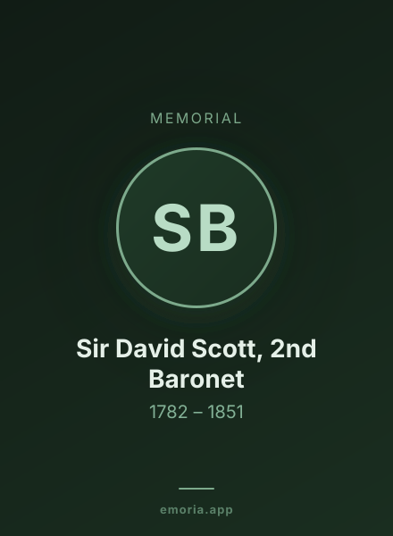 Memorial portrait of Sir David Scott, 2nd Baronet