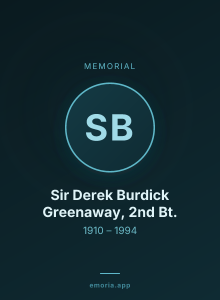 Memorial portrait of Sir Derek Burdick Greenaway, 2nd Bt.