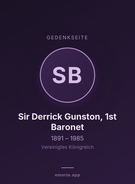 Gedenkportrait von Sir Derrick Gunston, 1st Baronet