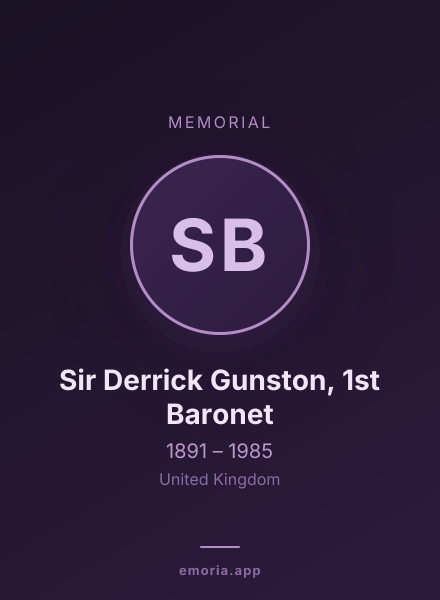 Memorial portrait of Sir Derrick Gunston, 1st Baronet