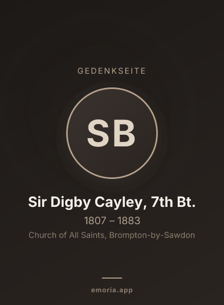 Gedenkportrait von Sir Digby Cayley, 7th Bt.