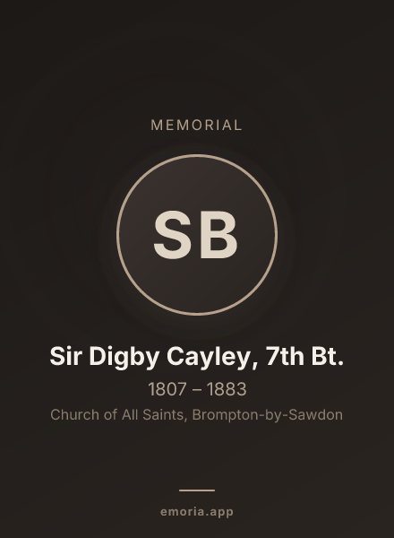 Memorial portrait of Sir Digby Cayley, 7th Bt.