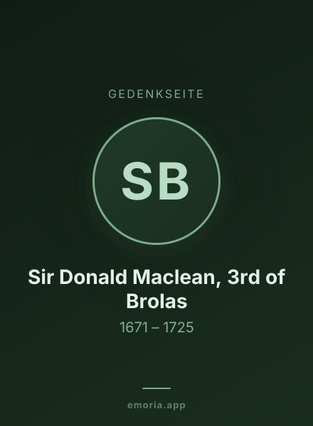 Gedenkportrait von Sir Donald Maclean, 3rd of Brolas