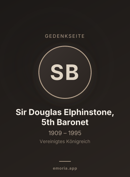 Gedenkportrait von Sir Douglas Elphinstone, 5th Baronet