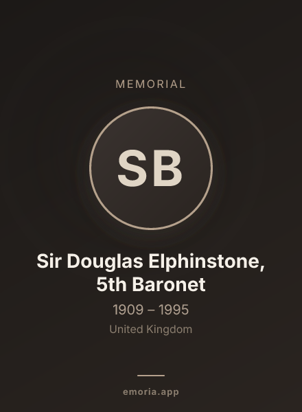 Memorial portrait of Sir Douglas Elphinstone, 5th Baronet
