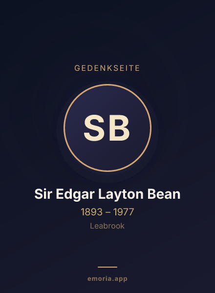 Gedenkportrait von Sir Edgar Layton Bean
