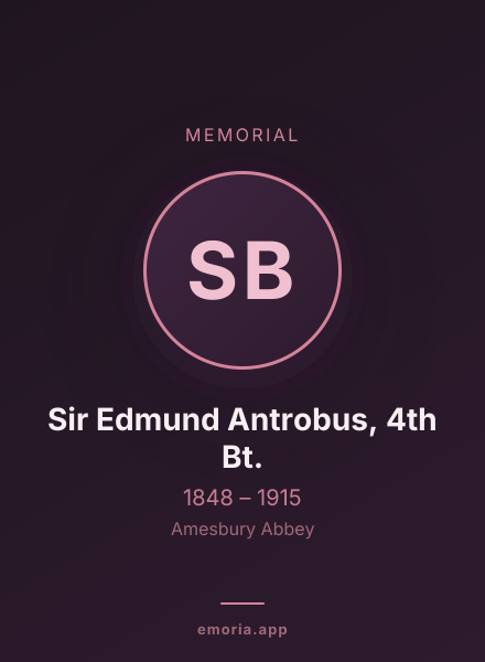 Memorial portrait of Sir Edmund Antrobus, 4th Bt.