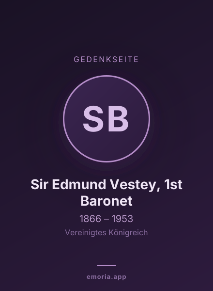 Gedenkportrait von Sir Edmund Vestey, 1st Baronet